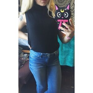 Mock neck sweater cut off (tank)